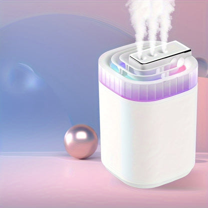 Large capacity 3L Air Humidifier with Soundwave technology, 3 mist outlets, USB-powered, aromatherapy compatible for office and bedroom.