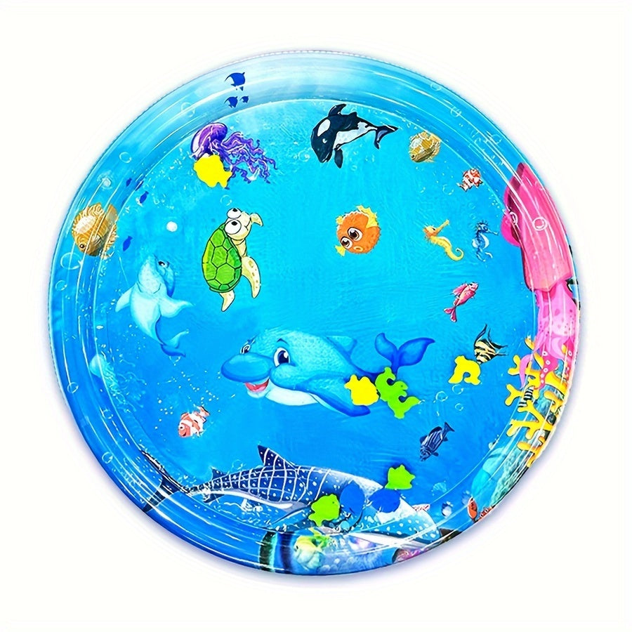 Encourage activity and sensory development in toddlers with our large round dolphin splash mat made of PVC.