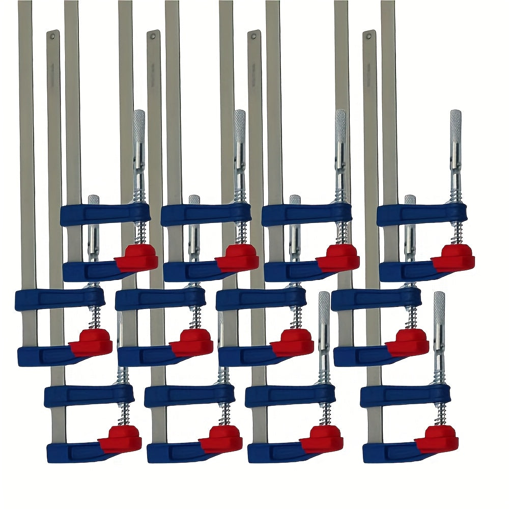 4pc AYQW Quick Slide F Clamps, 15.24cm/30.48cm - Durable Cast Iron Construction, Blue & Red. Ideal for Woodworking & Metalworking, Adjustable Clamps.