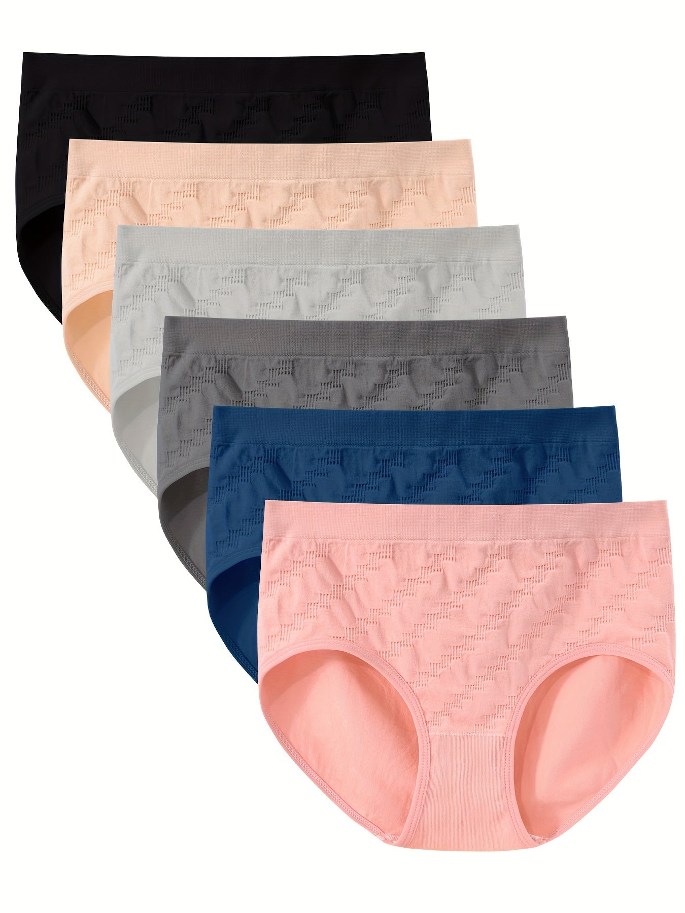 6 Women's Seamless Crotchless Mid-Waist Shorts