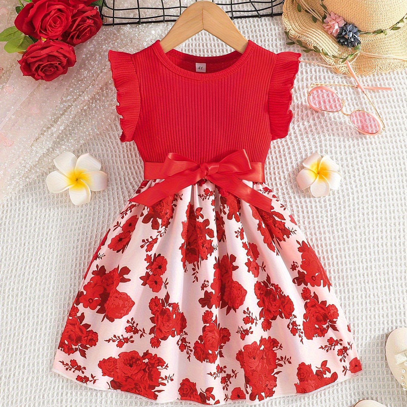 Floral-print cotton dress perfect for summer parties.