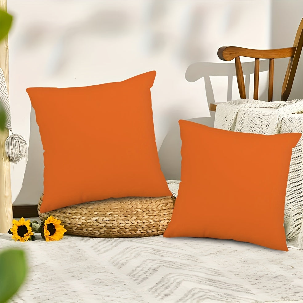 Modern Orange Throw Pillow Cover, Zippered Polyester Square Case - Easy to Clean, Suitable for Couch, Bedroom, Patio, Different Room Styles - Single Sided, Insert Not Included (1 Piece, Available in Multiple Sizes)