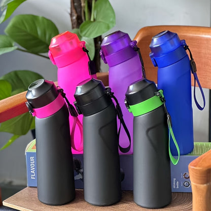 750ml fruity flavor water bottle with straw, zero sugar, calorie-free, portable for office, reading, camping, and purse.