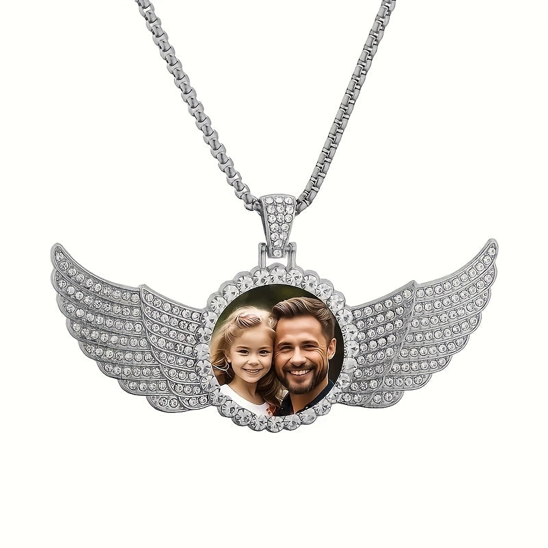 Customize your look with this stunning Personalized Photo Pendant Necklace. Crafted with 14K Golden Plated Zinc Alloy and accented with Rhinestones, this necklace is the perfect choice for any occasion. Choose your favorite picture to make it truly