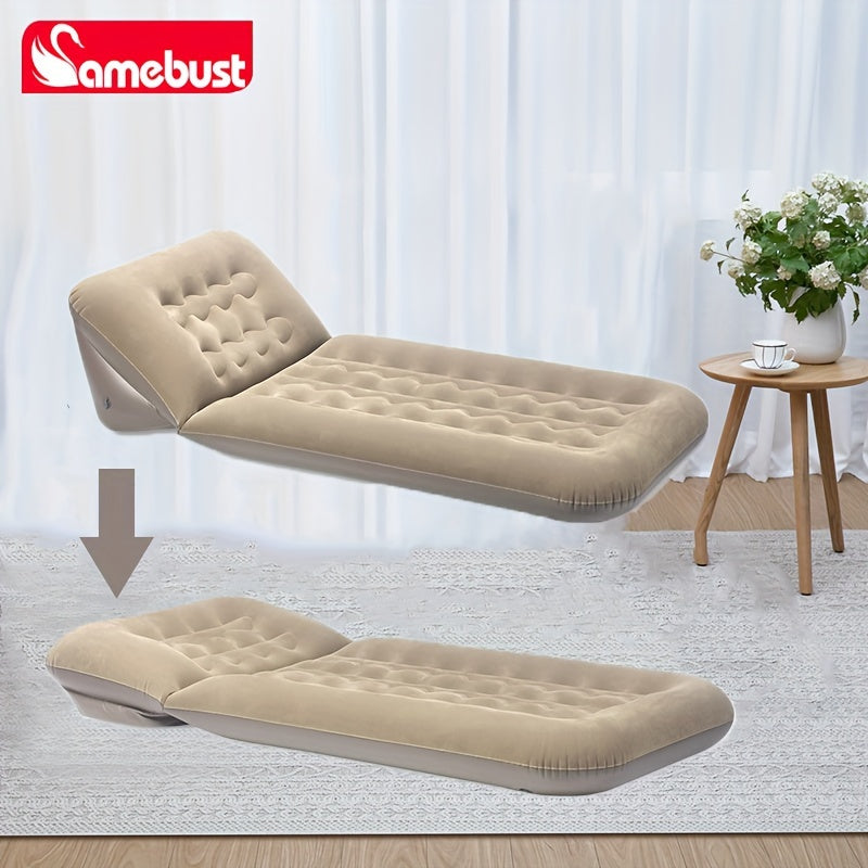 Adjustable Airbed that Transforms into Inflatable Sofa, Single Foldable Mattress, Hand Washable Lounger for Any Room