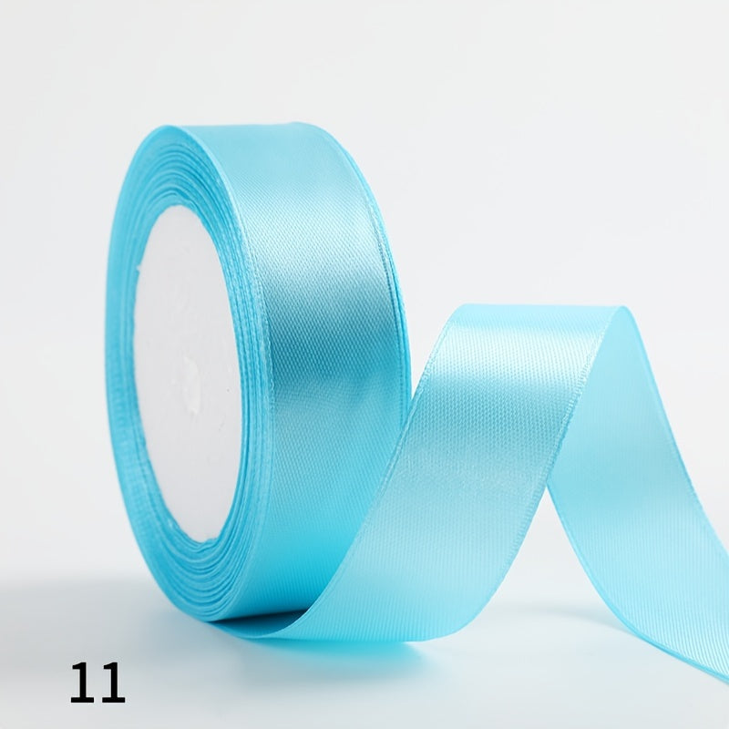 1 piece of 2.5cm wide, 25 yards long satin ribbon for gift wrapping, wedding decoration, car silk ribbon, baking, and webbing.