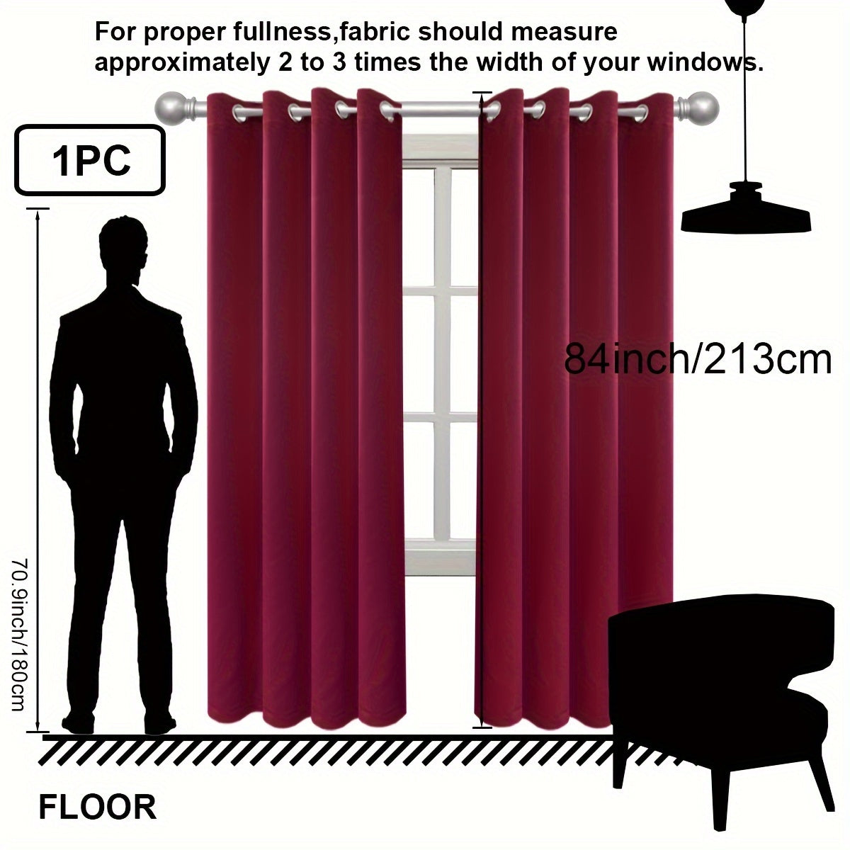 1PC Insulation and Blackout Circle Curtains, Ideal for Bedrooms and Living Rooms, Minimize Noise and Light Blocking