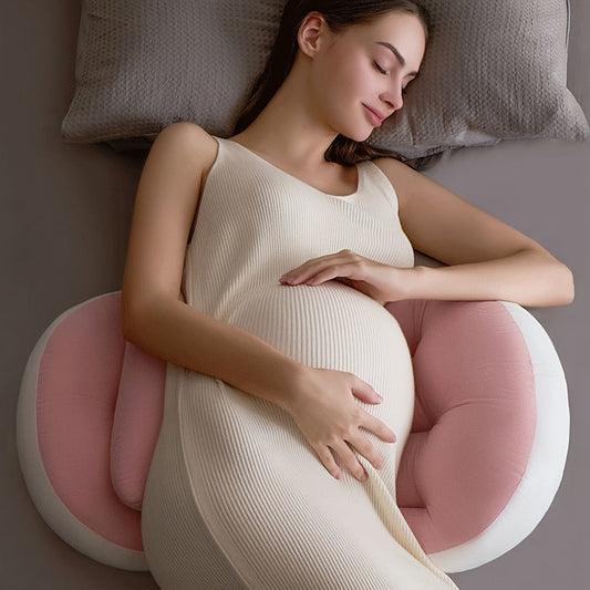 Soft Polyester, U-Shaped Maternity Pillow for Side Sleepers by Gentlecradle - Provides Waist Support & Belly Relief, Ideal for Pregnancy Comfort