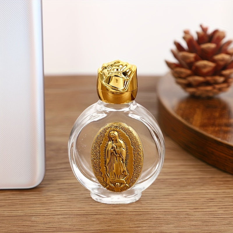 1 piece Zinc Alloy Prayer Bottle with 15ml Virgin Mary for Church Decorations