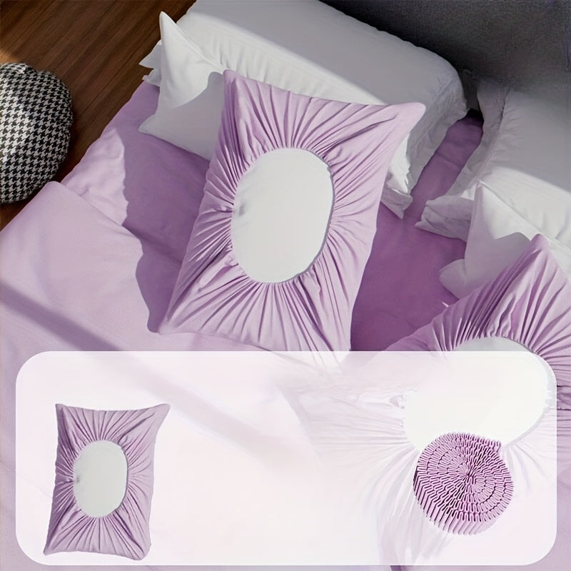 Get a set of 2 soft polyester satin pillowcases for your travel needs. These large disposable covers are machine washable and made from non-woven fabric to resist staining. Perfect for RVs, hotels, business trips, and outdoor camping. They make the ideal