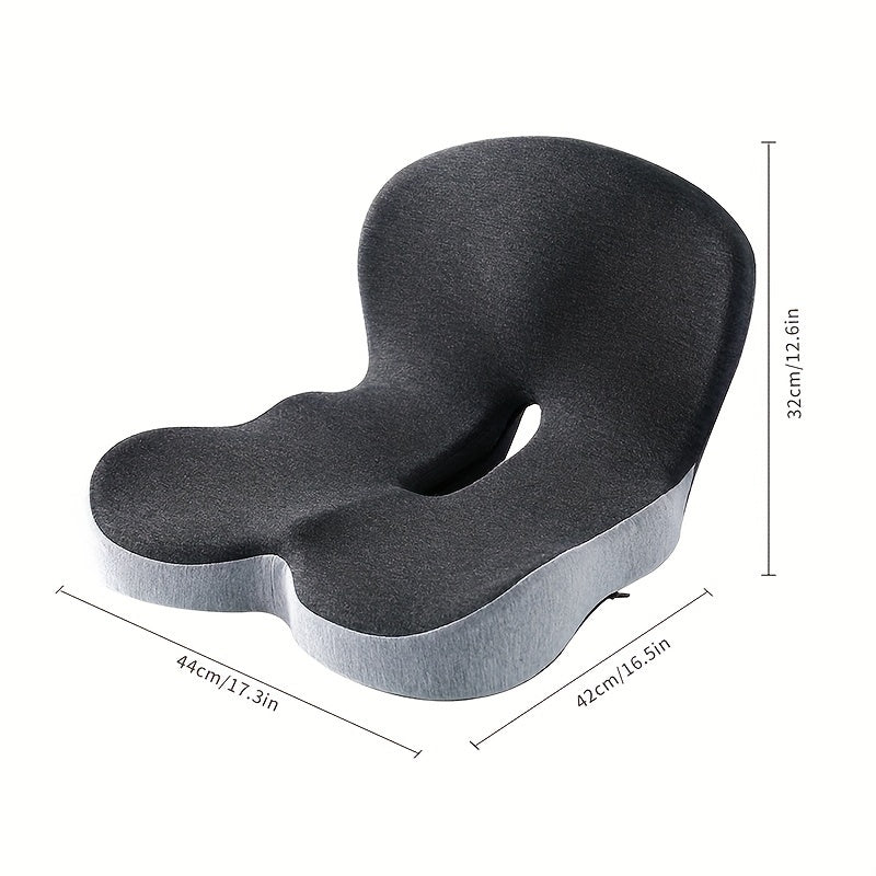 Memory foam core cushion backrest provides soft and supportive comfort, giving protection to the buttocks and waist during prolonged periods of sitting. This versatile cushion can be used in the office or car, with a removable, washable jacket made from