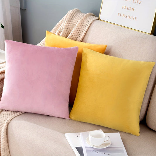 Velvet Solid Color Throw Pillow Cover – Perfect for Sofa, Bed, Car, or Living Room; Home Decor Accent – Does not include Pillow Insert; Size: 45.01cm x 45.01cm – Great Christmas Gift idea!