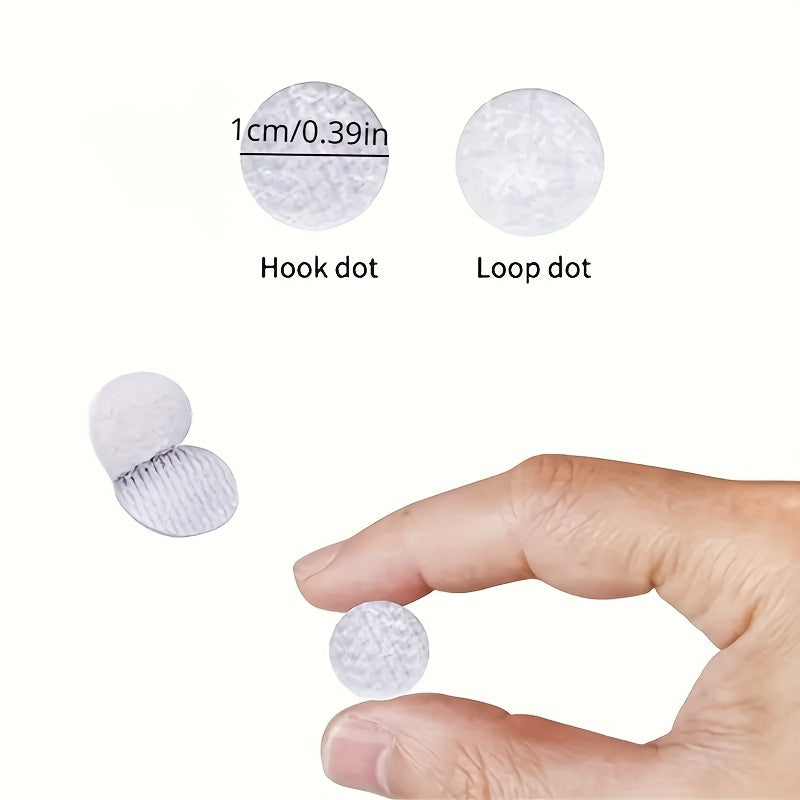 400 self-adhesive hook and loop dots (200 pairs) in 0.99 cm diameter, white nylon stickers for organization in classroom, office, and home.