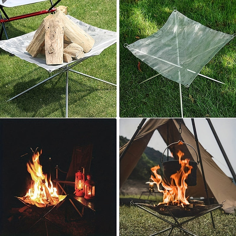 Portable Steel Camping Fire Pit that folds for easy transport - Perfect for campfires and gatherings in your backyard or while camping