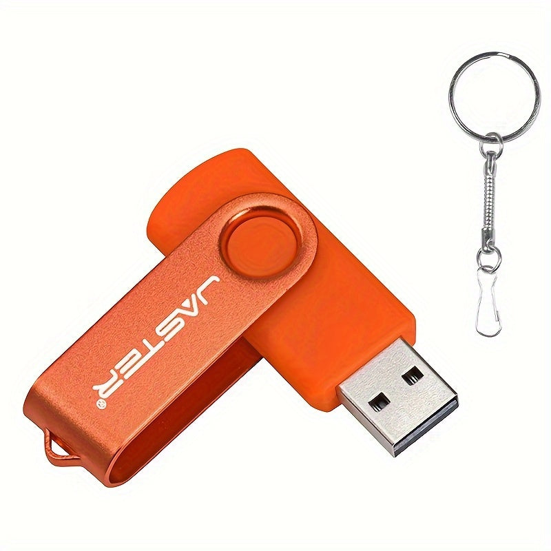 JASTER 128GB High-Speed USB 2.0 Flash Drive with Rotatable Metal Memory Stick, Keychain, and Bright Colors - Perfect for Business Gifting