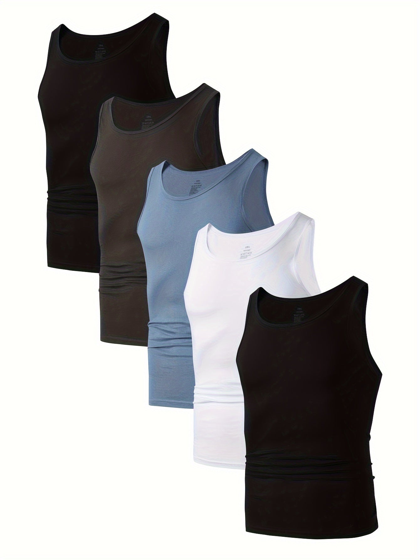 5 cotton tank tops for men perfect for summer, available in casual colors.