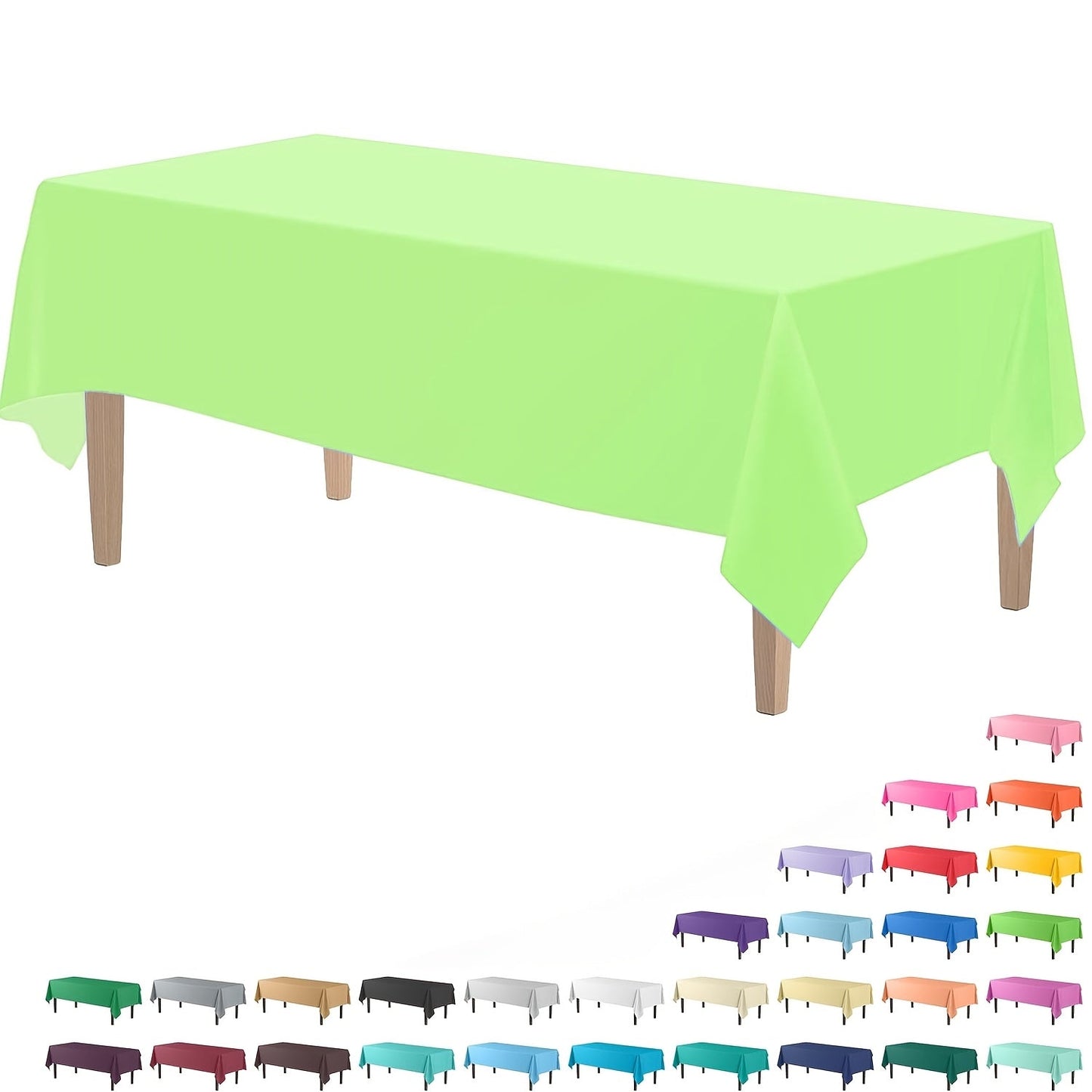 Essential for weddings and parties, this rectangular disposable plastic tablecloth is made of durable PEVA material. Measuring 137.16x274.32cm, it is waterproof and suitable for a variety of occasions, including birthdays, celebrations, and even bathroom