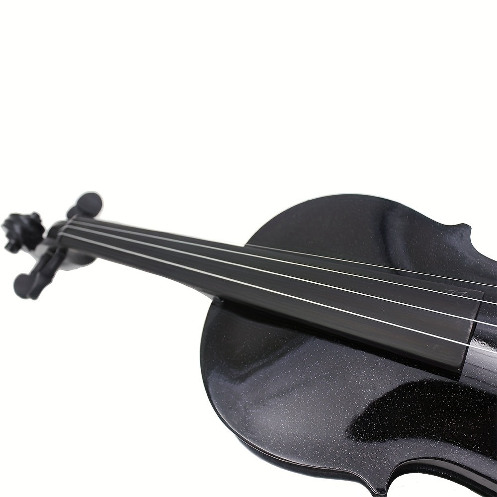 Astonvilla V-10 Solid Wood Violin 4/4 Black - High-Quality LoreM Ipsum Sound, Durable Design, Includes Chin Rest and Case.