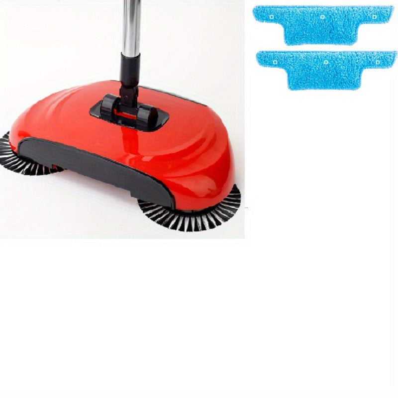 1Set of 3-in-1 Multifunctional Hand Push Sweeper, Vacuum Cleaner, Sweeping and Moping Machine. Ideal for Removing Garbage, Pet Hair, and Dust with Both Dry and Wet Use. Perfect for Hardwood and Ceramic Tiles. Includes 1/2/5/10 Cloths and Various Cleaning