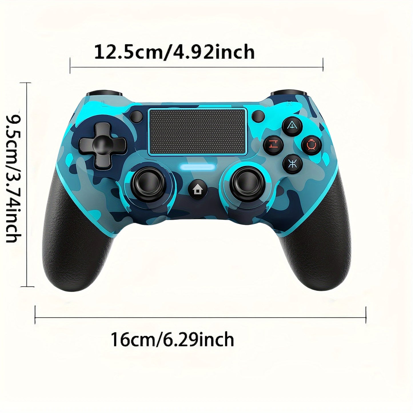 Wireless PS4 gamepad with USB cable, 600mAh battery, dual vibration, motion control, audio jack, touchpad, share button, compatible with PS4/Slim/Pro/PC/ios/Android/tablet/Steam.