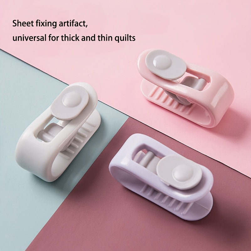 Pink 12-piece Easy-Install Bedding Clips for Quilts & Sheets - No Pins Needed! Keep Blankets and Curtains Secure with Invisible Non-Slip Grip. Easily Removable and Reusable, Gentle on Home Bedroom Decor - No Damage!