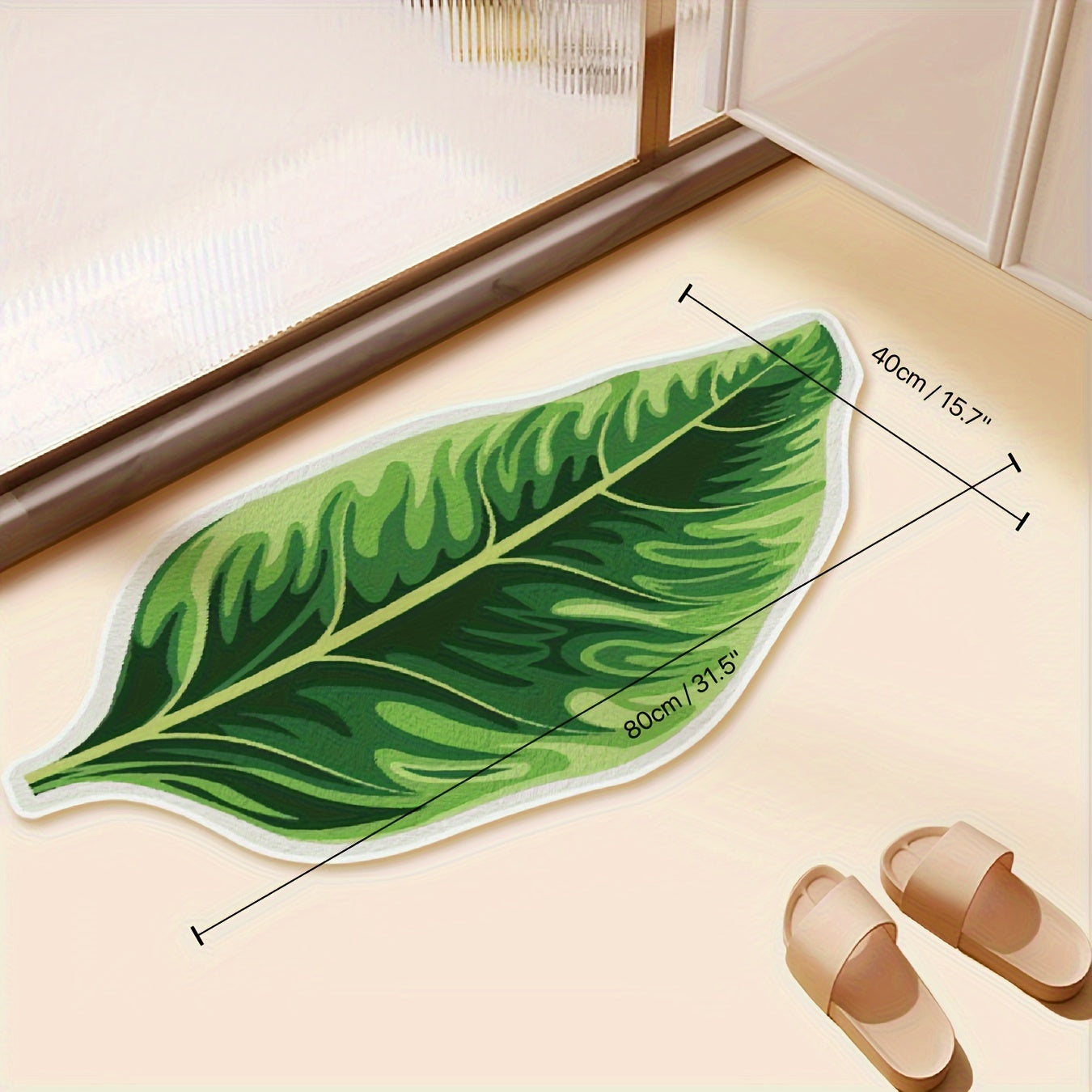 Crystal velvet fabric green leaf non-slip mat is designed for strong water absorption to prevent slips in the bathroom and other areas of the home. Perfect for decorative floor mats in bedrooms, living rooms, and study areas, this versatile mat can also