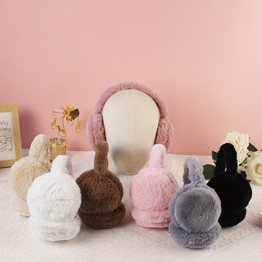 Warm and Adorable Winter Earmuffs for Women - Soft and Cozy, Flexible Fit, Easy to Clean with Hand-Washing, Made of Polyester Blend