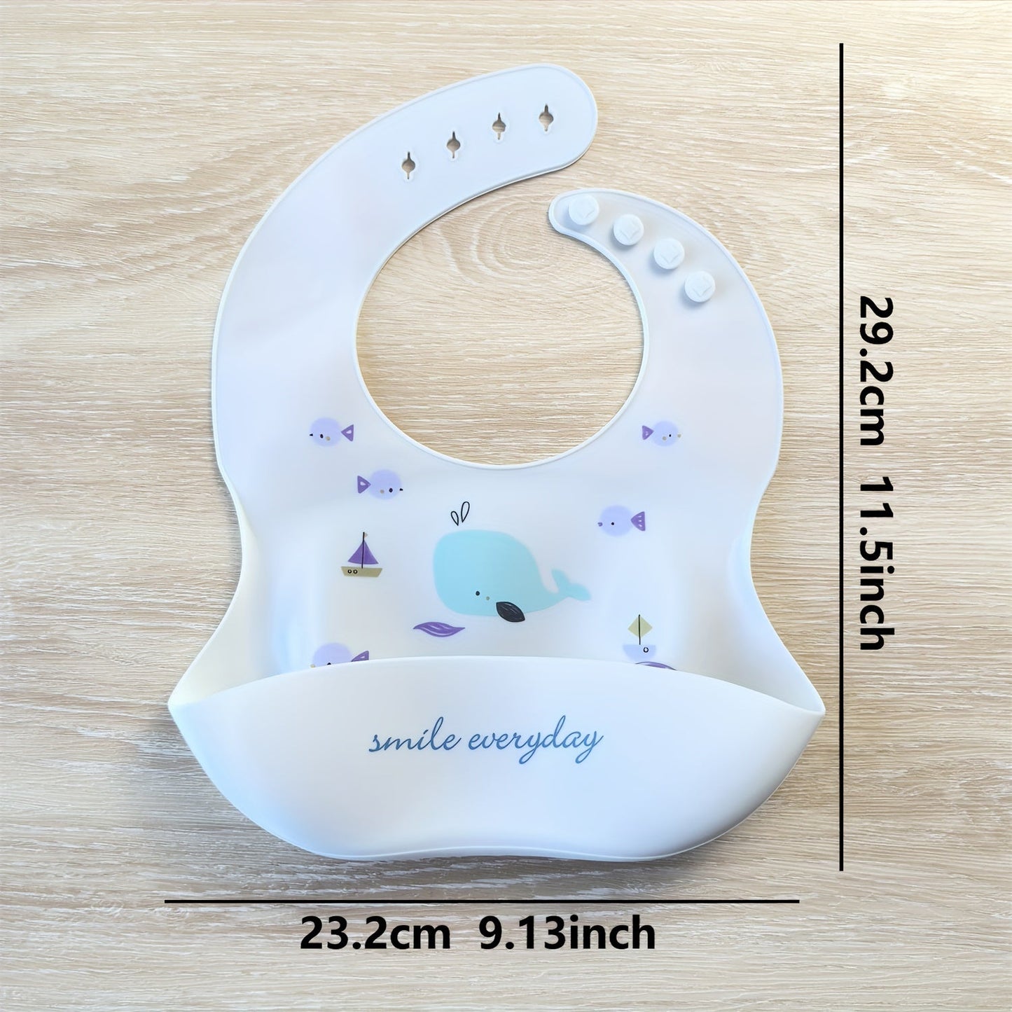 Adjustable Goldcolin Silicone Bib for Kids - Waterproof with Cute Print and Button Closure - Ideal Feeding Accessory