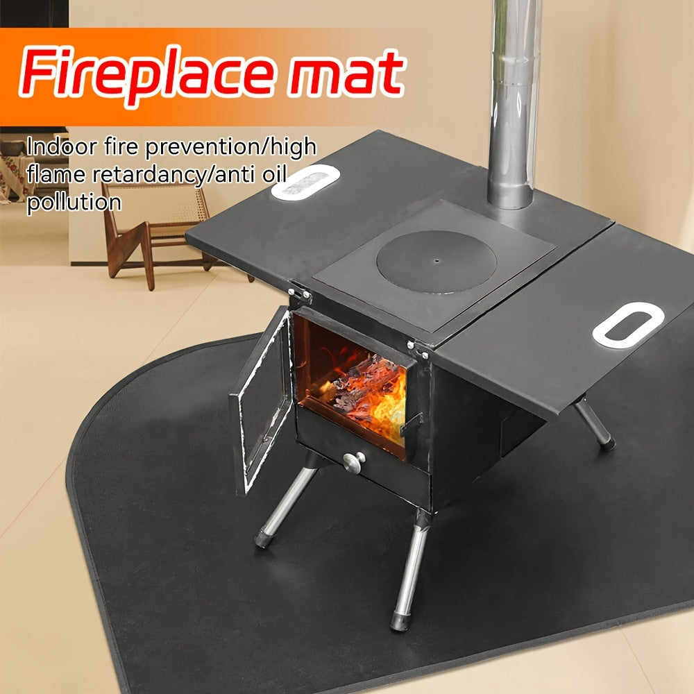 Fireproof and flame-retardant double-layer fiberglass floor mat designed for wood stoves, measuring 101.6x50.04cm. This durable mat is heat-resistant and high-temperature resistant, providing protection for your fireplace and stove top.