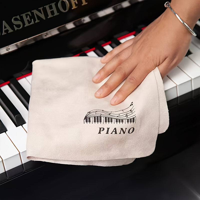 Large soft cloth for cleaning pianos and guitars, removes stains and dust. Premium white suede material.