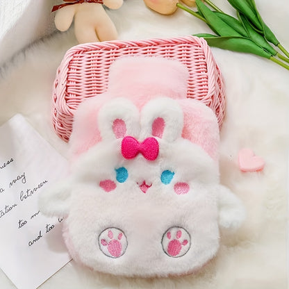 Plush hot water bottle with detachable cover for home use and irrigation, suitable for youngsters.