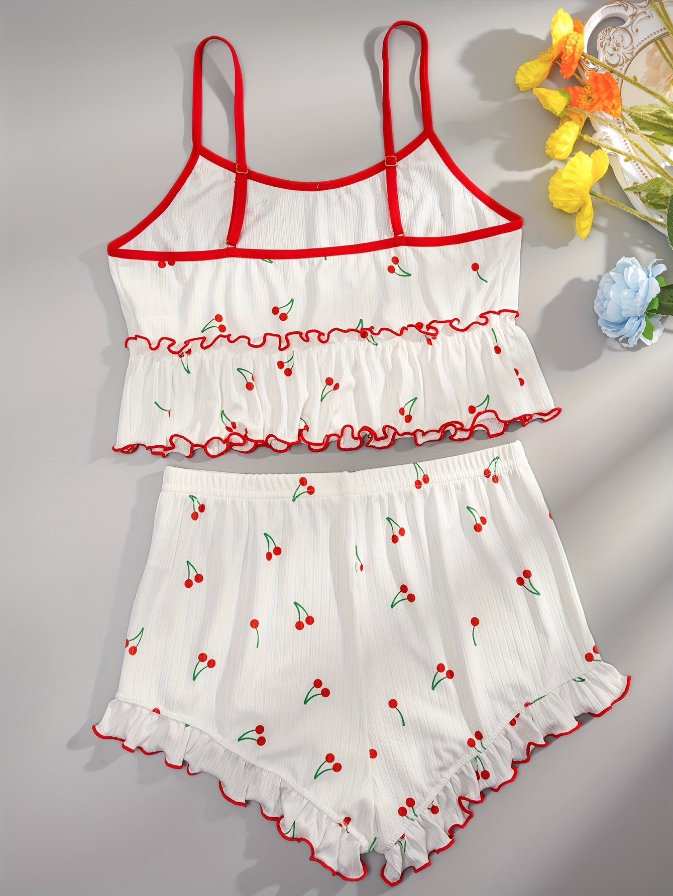 Cherry Print Pajama Set for Women.