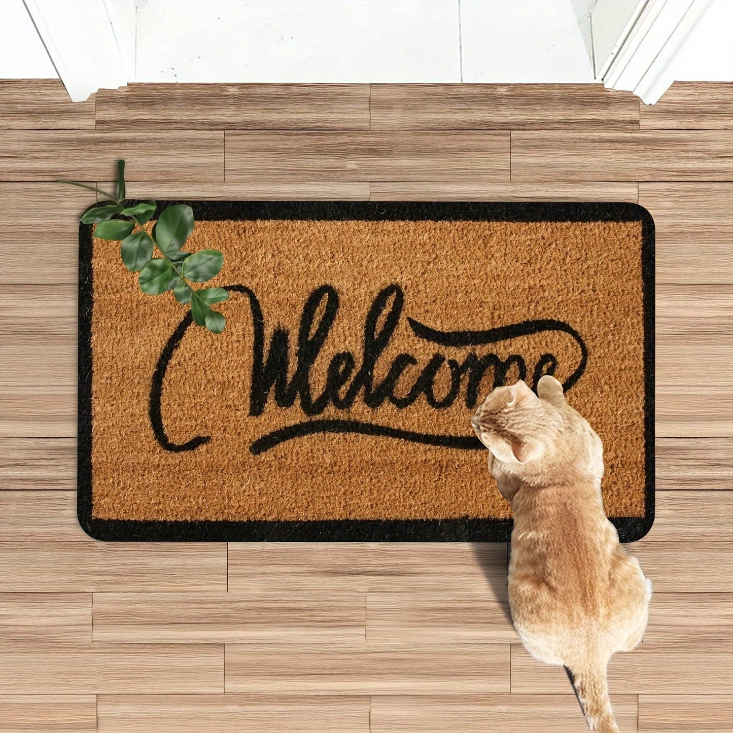 Introducing our Welcome Doormat made of durable polyester, featuring a rectangular design perfect for any entrance. This mat is water absorbent and quick-drying with a non-slip PVC backing to keep it securely in place. Easy to clean with hand wash only