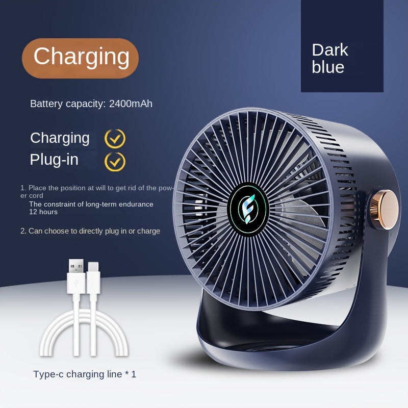 Smart Home Fan with USB Rechargeable Feature - Versatile Design for Desktop and Wall Mount, Suitable for Indoor and Outdoor Settings with Strong Airflow