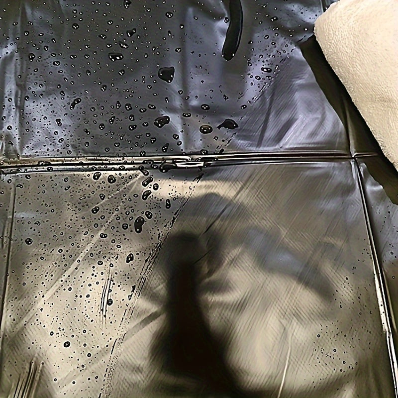 Waterproof black PVC bed sheet for bedroom use, oil-resistant and durable.