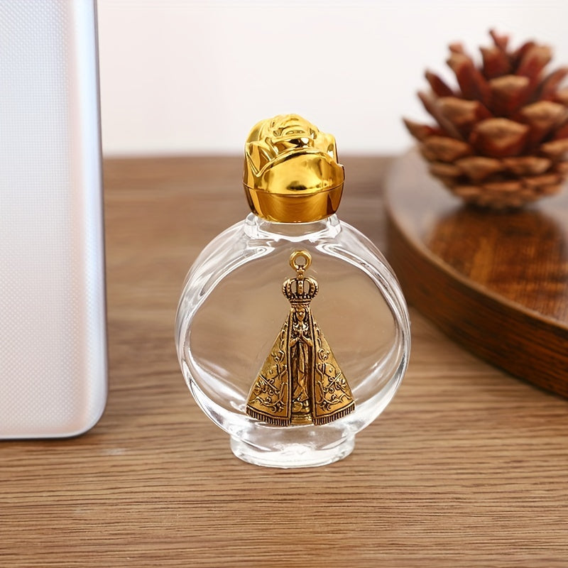 1 piece Zinc Alloy Prayer Bottle with 15ml Virgin Mary for Church Decorations