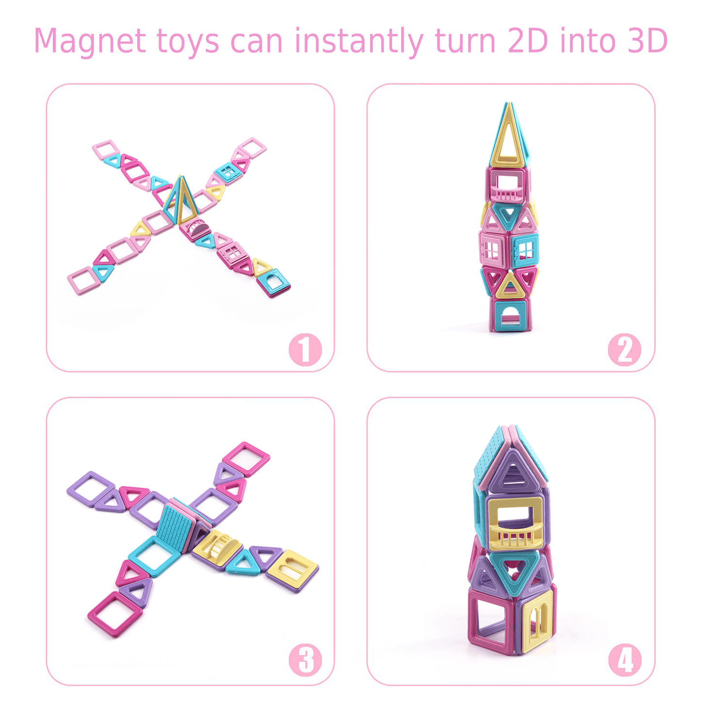 160 3D Castle Magnetic Building Tiles: Inspire Your Child's Imagination with Educational Toys!