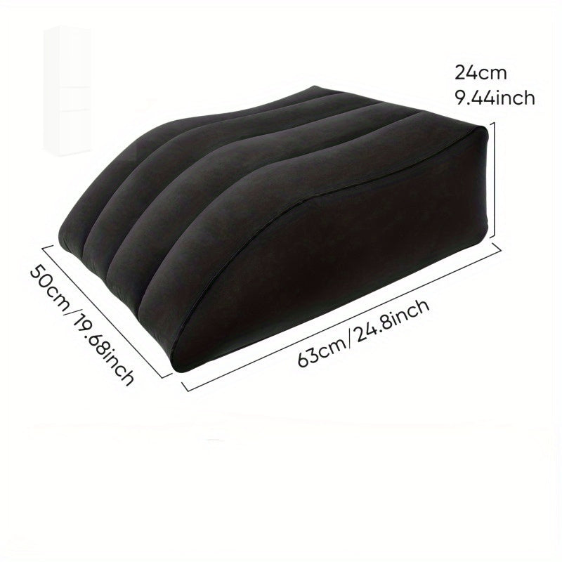 Introducing the Inflatable Leg Support Pillow featuring a new nozzle design! Made from polyester fiber, this 1pc pillow is perfect for muscle relaxation, comfortable leg positioning, naps, injury recovery, and more. Suitable for adults aged 18 and up.