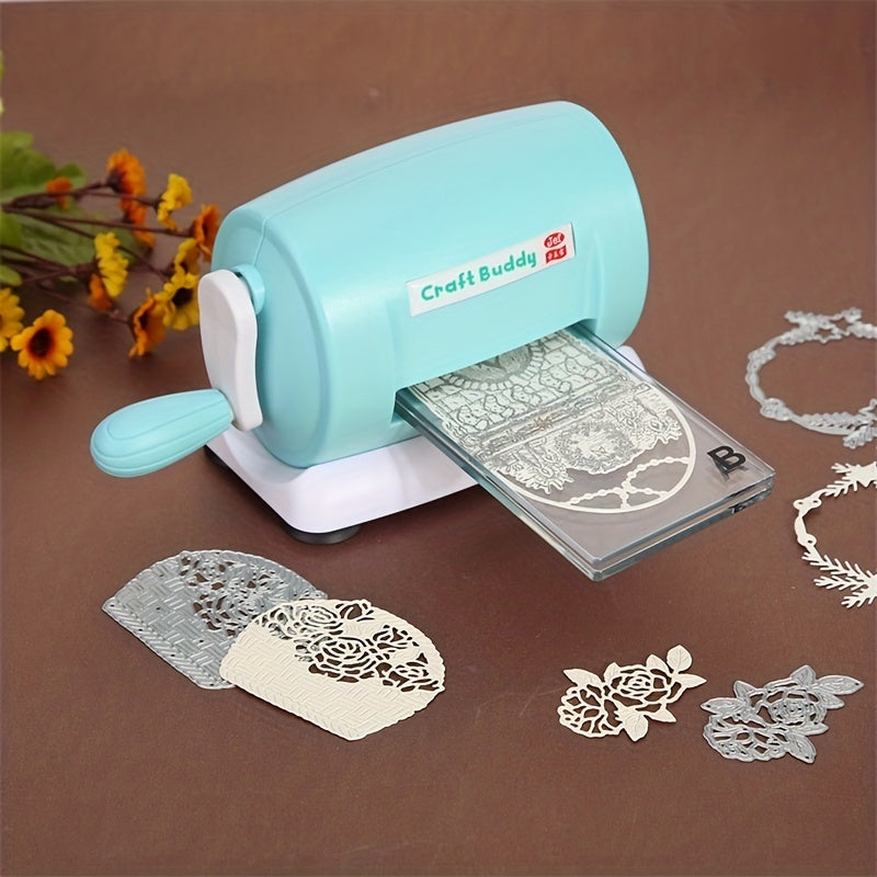 Craft Buddy Scrapbook Die Cutting Embossing Machine with 5 colors and 1 Set A&B Acrylic Cutting Pads for DIY Scrapbooking Paper Crafts.