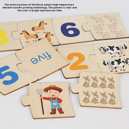 Vibrant Wooden Number Matching Puzzle for Early Learning