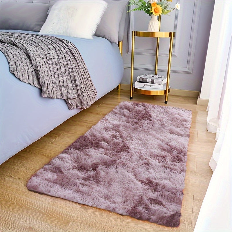 Soft and fluffy shag area rug for the living room and bedroom, featuring a luxurious non-slip design. This cute and stylish carpet is perfect for home decor and is machine washable for easy maintenance. Elevate your room decor with this cozy addition.