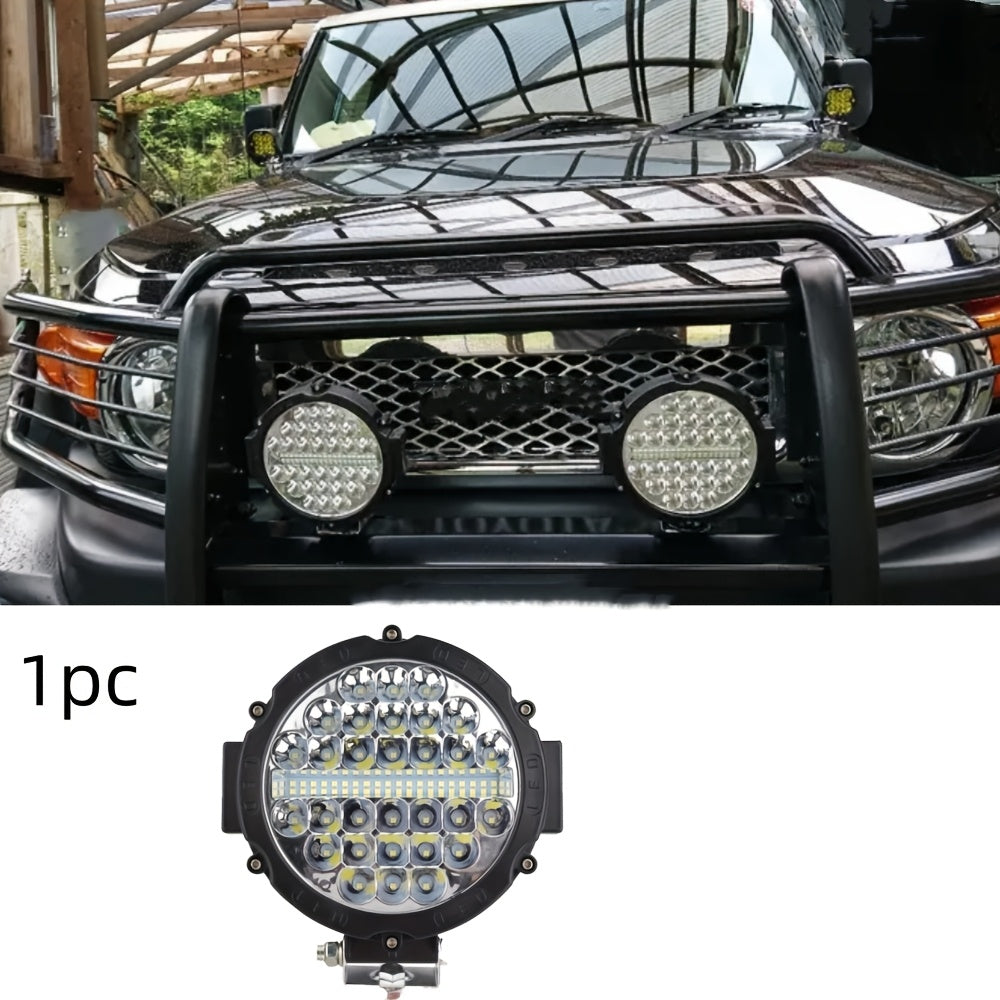 7-Inch Round LED Work Lights for Off-Road Vehicles - 12V-24V, Red & Black Housing, Bright White Light, Ideal for Trucks, Tractors, SUVs, ATVs, UTVs, Boats, Utility Vehicles | Bold Lighting