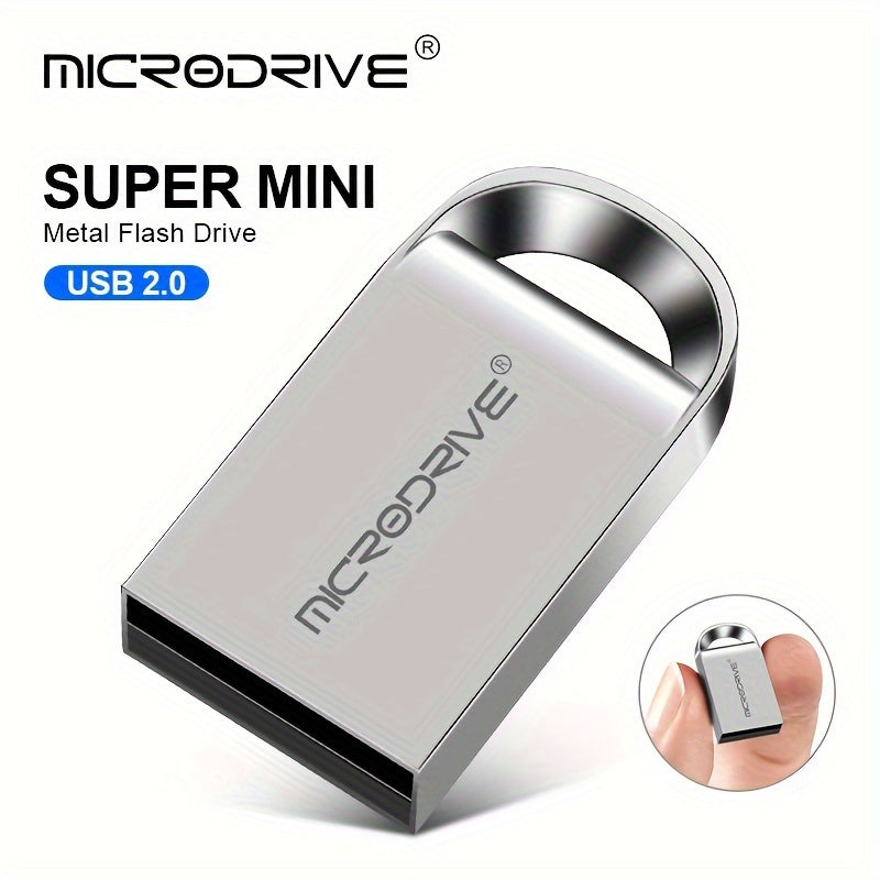 Microdrive mini USB flash drive with key ring, available in various sizes from 4GB to 128GB. Creative gift idea with MINI M1 buttons.