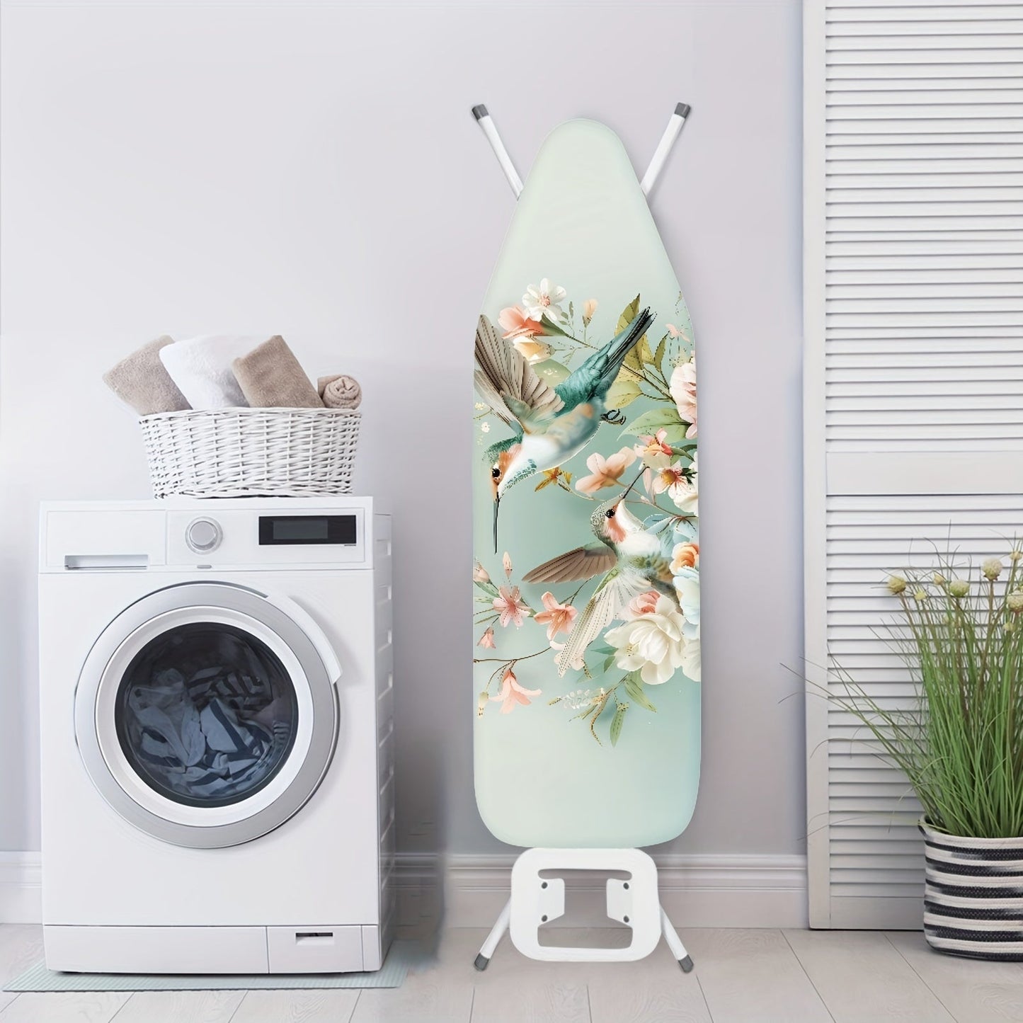 Ironing can be a breeze with the Rshubino Ironing Board Cover featuring a charming Hummingbird Floral Design. This cover comes with an Elastic Edge for a snug fit, is Non-Stick and Stain Resistant for easy cleaning, and is designed to fit Standard Size