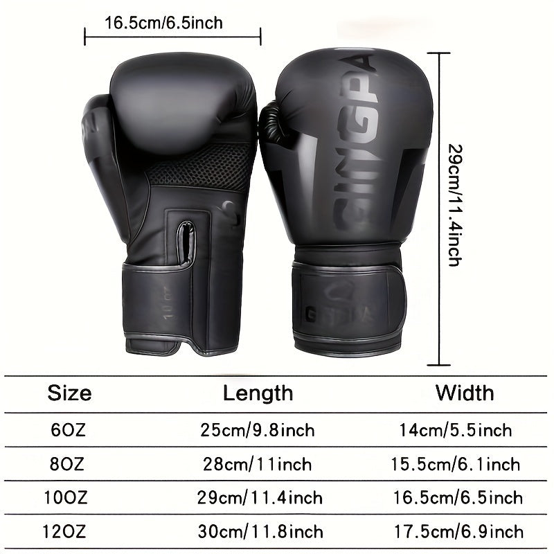 Breathable boxing gloves for adults, suitable for men and women, great for training, sparring, and gym.