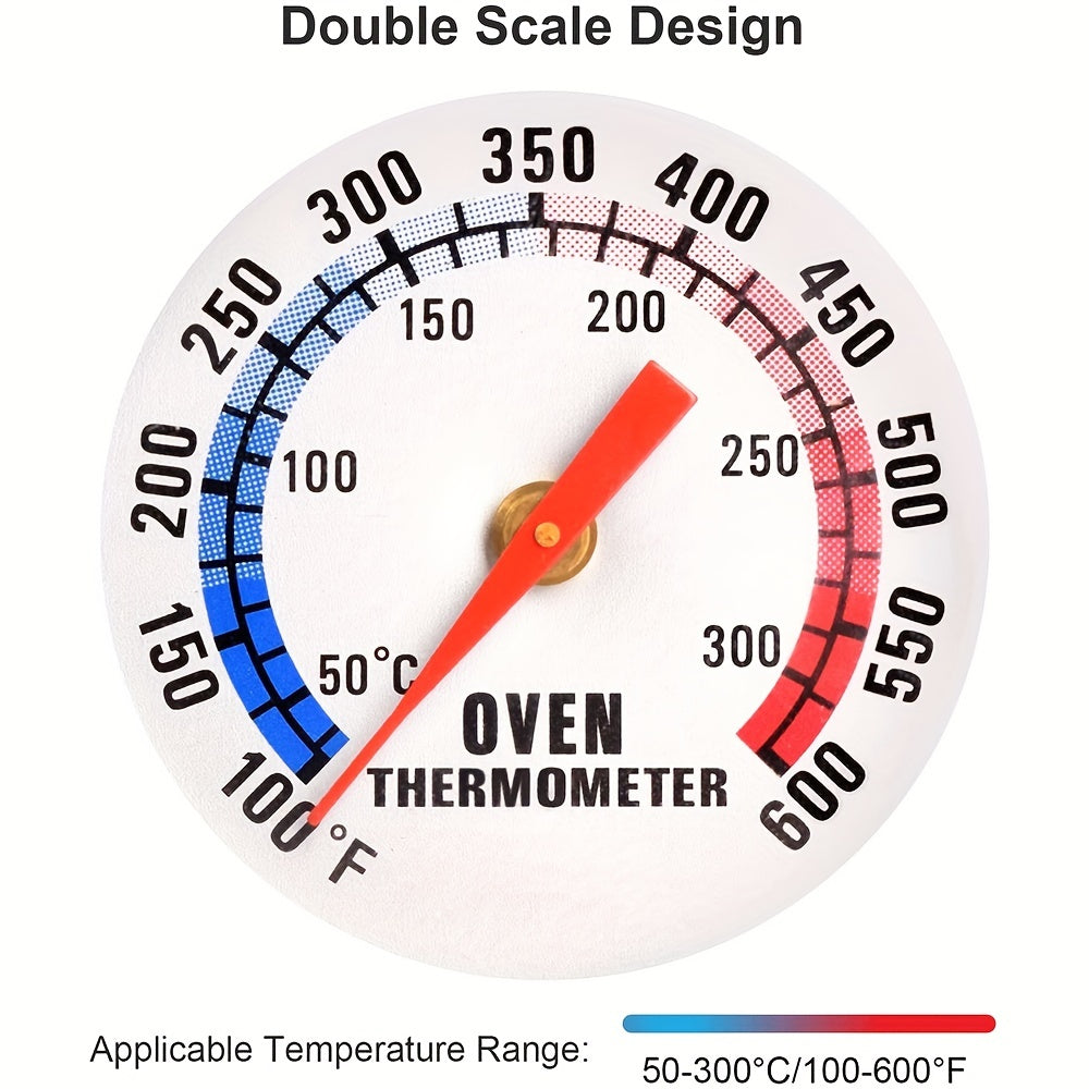 Термометр для духовки из нержавеющей стали для электрических/газовых духовок, мгновенное считывание, большой циферблат (50-300°C/100-600°F) - обеспечивает идеально приготовленные блюда