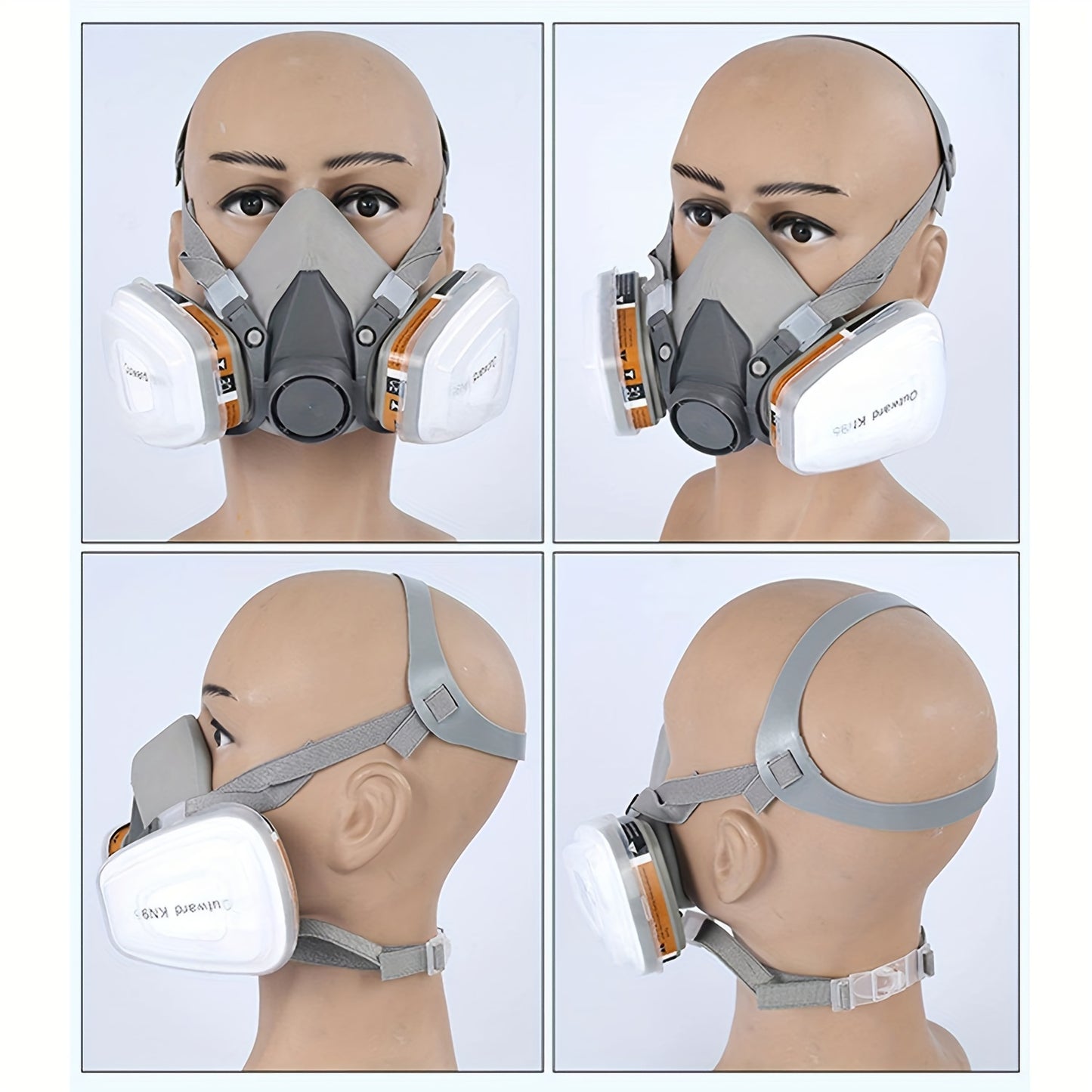 The 27pcs Reusable Half-Face Respirator Mask 6200 filters dust, smoke, asbestos, chemicals, and other airborne particles during painting, spraying, and polishing processes.