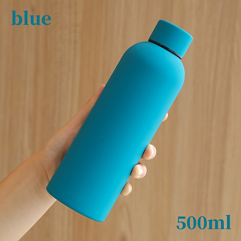 Stainless steel water bottle, 500ml, double-walled insulated, leak-proof, portable flask for car, travel, sports, fitness. Hand wash only. Ideal gift for Father's Day, Mother's Day, graduation, June Festival, Labor Day.