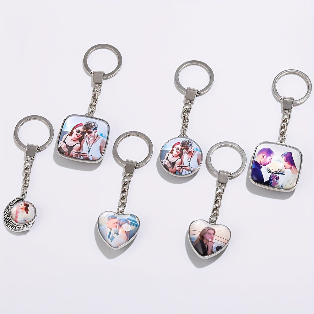 Customize your high-quality love heart keychain with personalized photos, including a wedding dress photo, children's photo, or any other special image. This makes a perfect gift for a loved one on their birthday or any occasion.