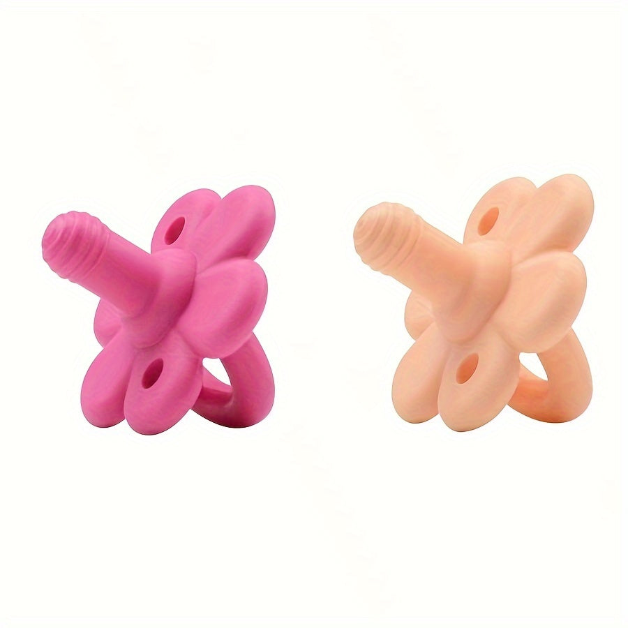 Pair of Silicone Children's Comforting Toys from COZYPANDA - Foldable and Gentle, Featuring Air Holes for Simple Cleaning, Ideal for Teething